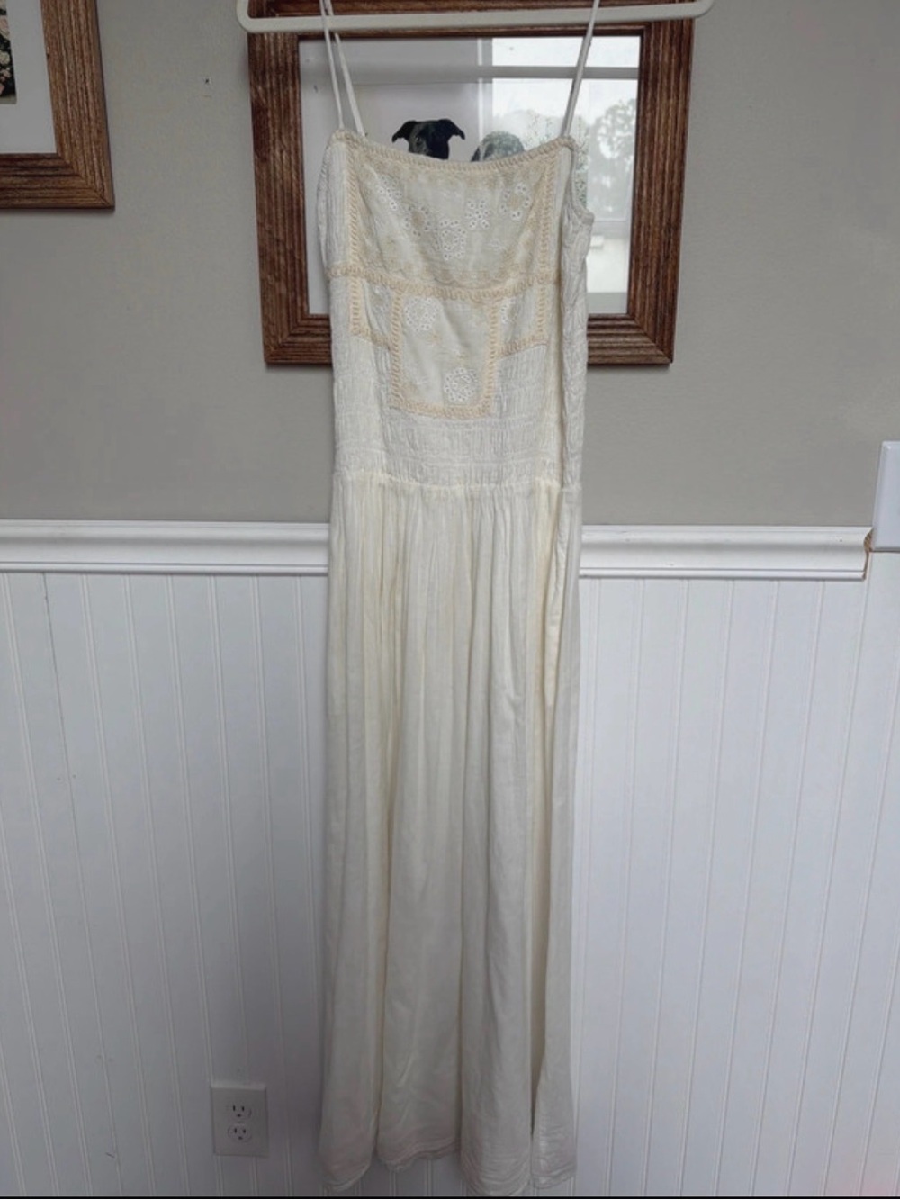 Zara Ivory Eyelet Maxi Dress